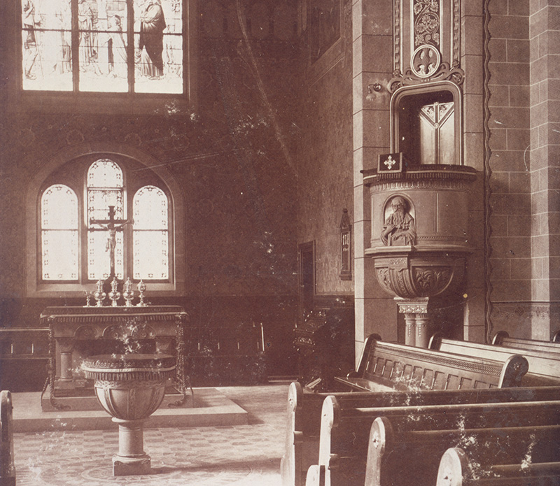 1903: Pauluskirche Zuffenhausen – Altar & Taufstein v. Bildhauer Schäfer